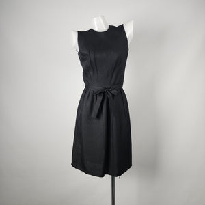 Vintage Bonwit Teller by Townley Black Belted Sleeveless Dress Size XS