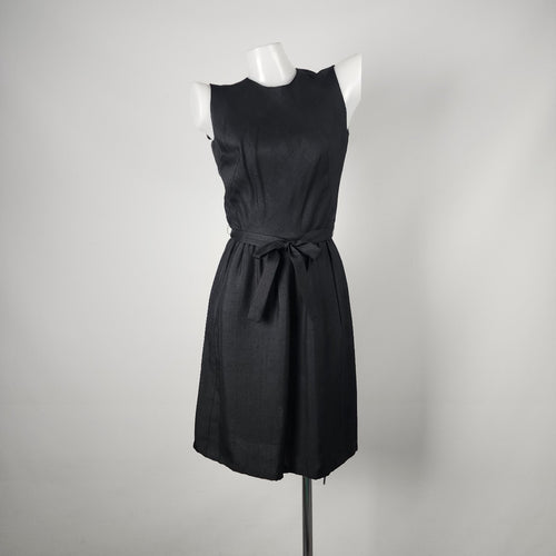 Vintage Bonwit Teller by Townley Black Belted Sleeveless Dress Size XS