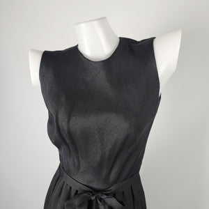 Vintage Bonwit Teller by Townley Black Belted Sleeveless Dress Size XS