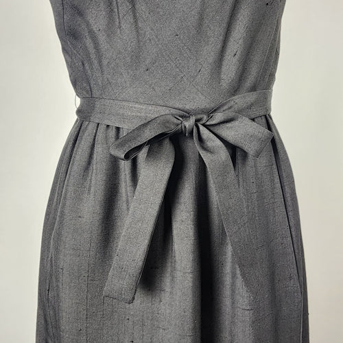 Vintage Bonwit Teller by Townley Black Belted Sleeveless Dress Size XS