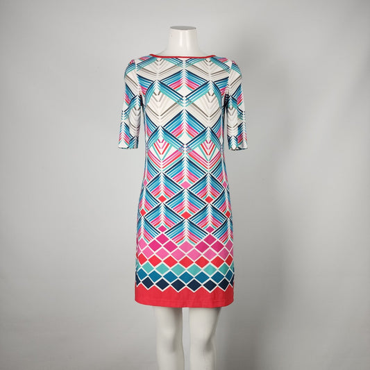 Eliza J Jersey  Blue & Pink Mini Dress Size 4