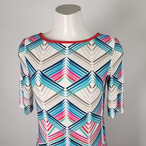 Eliza J Jersey  Blue & Pink Mini Dress Size 4