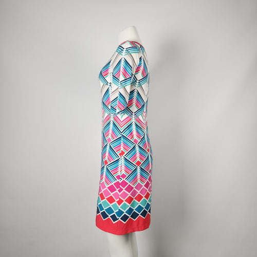 Eliza J Jersey  Blue & Pink Mini Dress Size 4