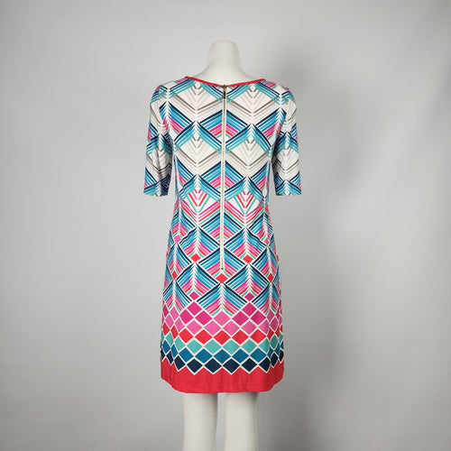 Eliza J Jersey  Blue & Pink Mini Dress Size 4