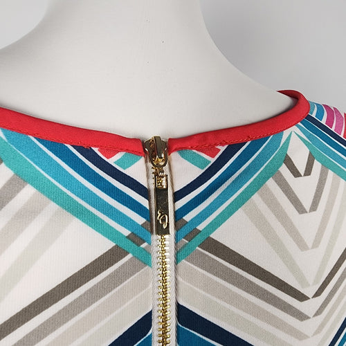 Eliza J Jersey  Blue & Pink Mini Dress Size 4