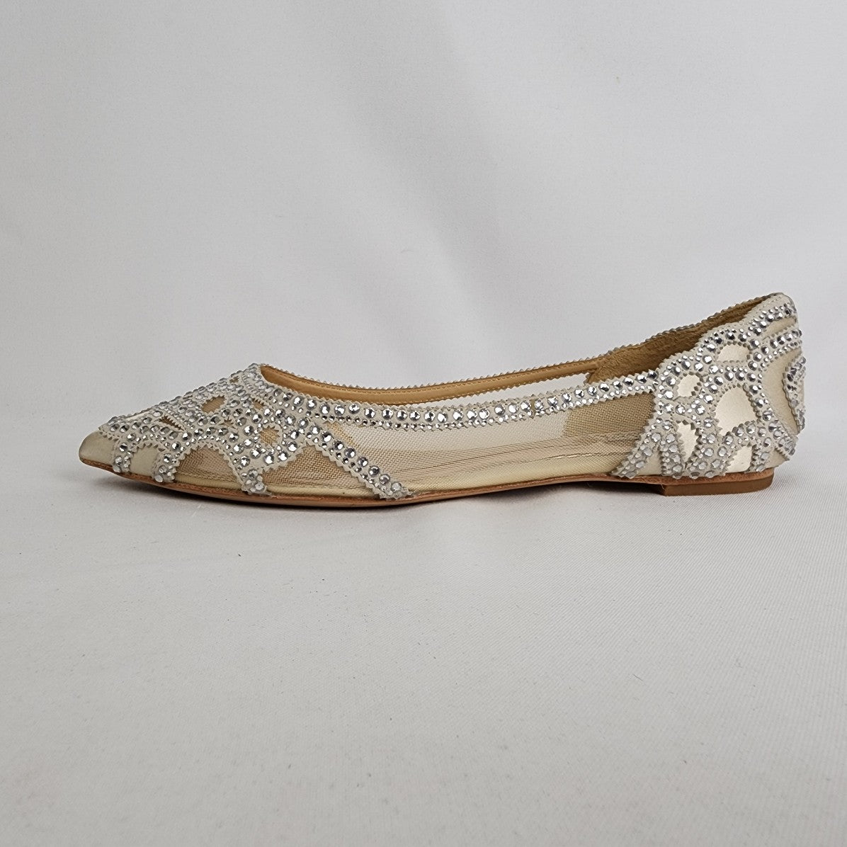 Badgley Mischka Gigi Silver Studded Ballet Flat Size 9.5