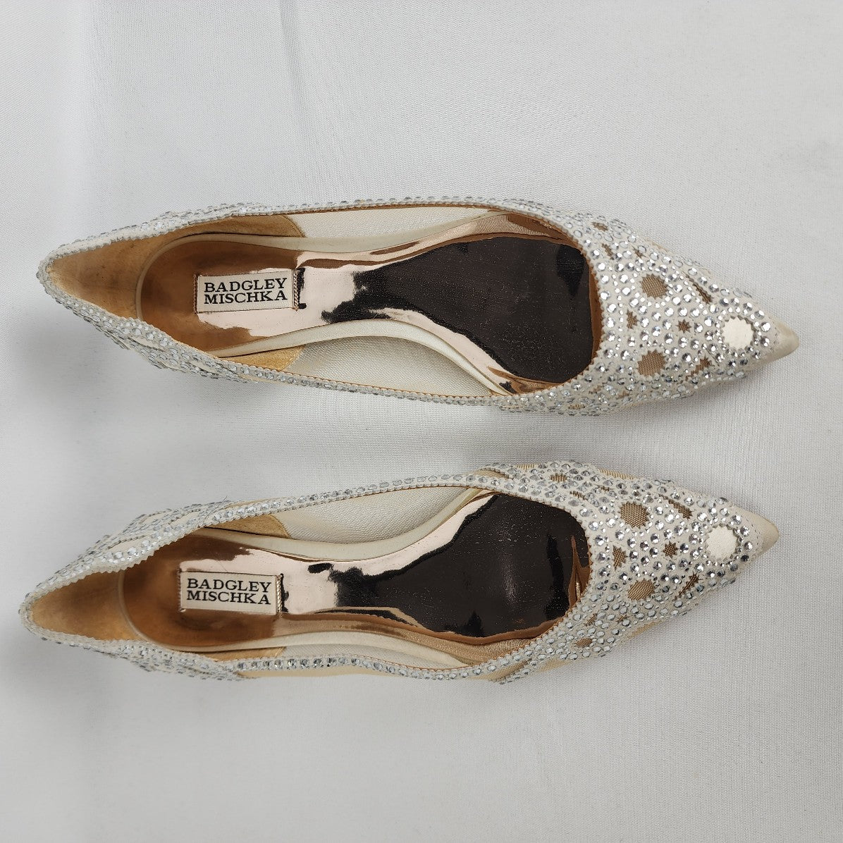 Badgley Mischka Gigi Silver Studded Ballet Flat Size 9.5