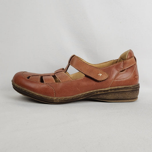 Denver Hays Brown Leather Strappy Sandals Size 10