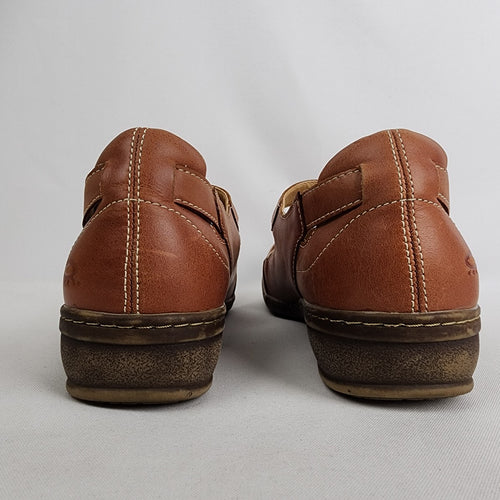 Denver Hays Brown Leather Strappy Sandals Size 10
