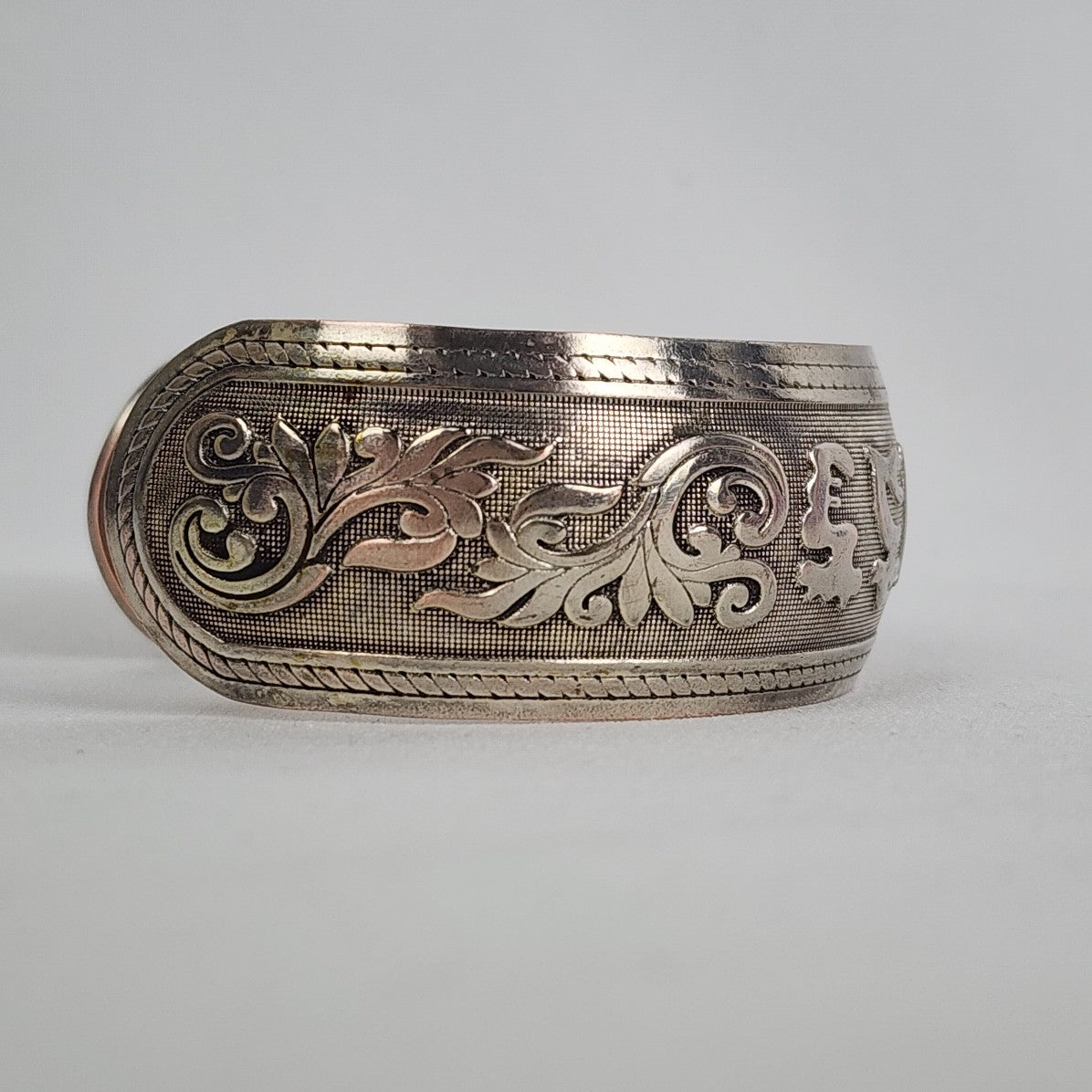 Vintage Tibetan Silver Bangle With Om Mane Padme Hum Cuff Bracelet