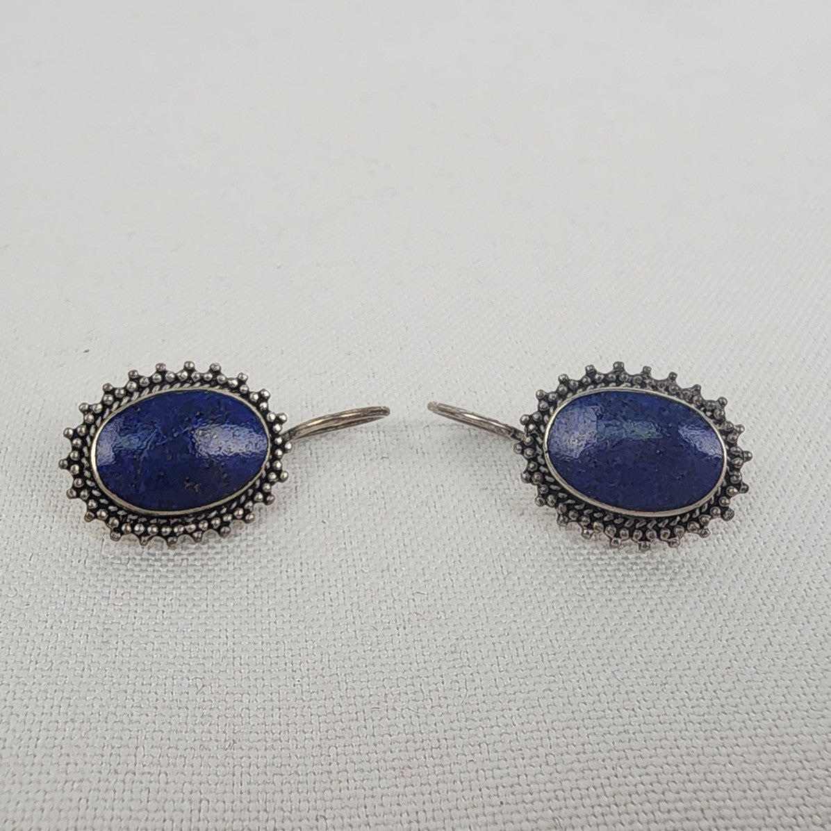 Sterling Silver Blue Natural Stone Drop Earrings