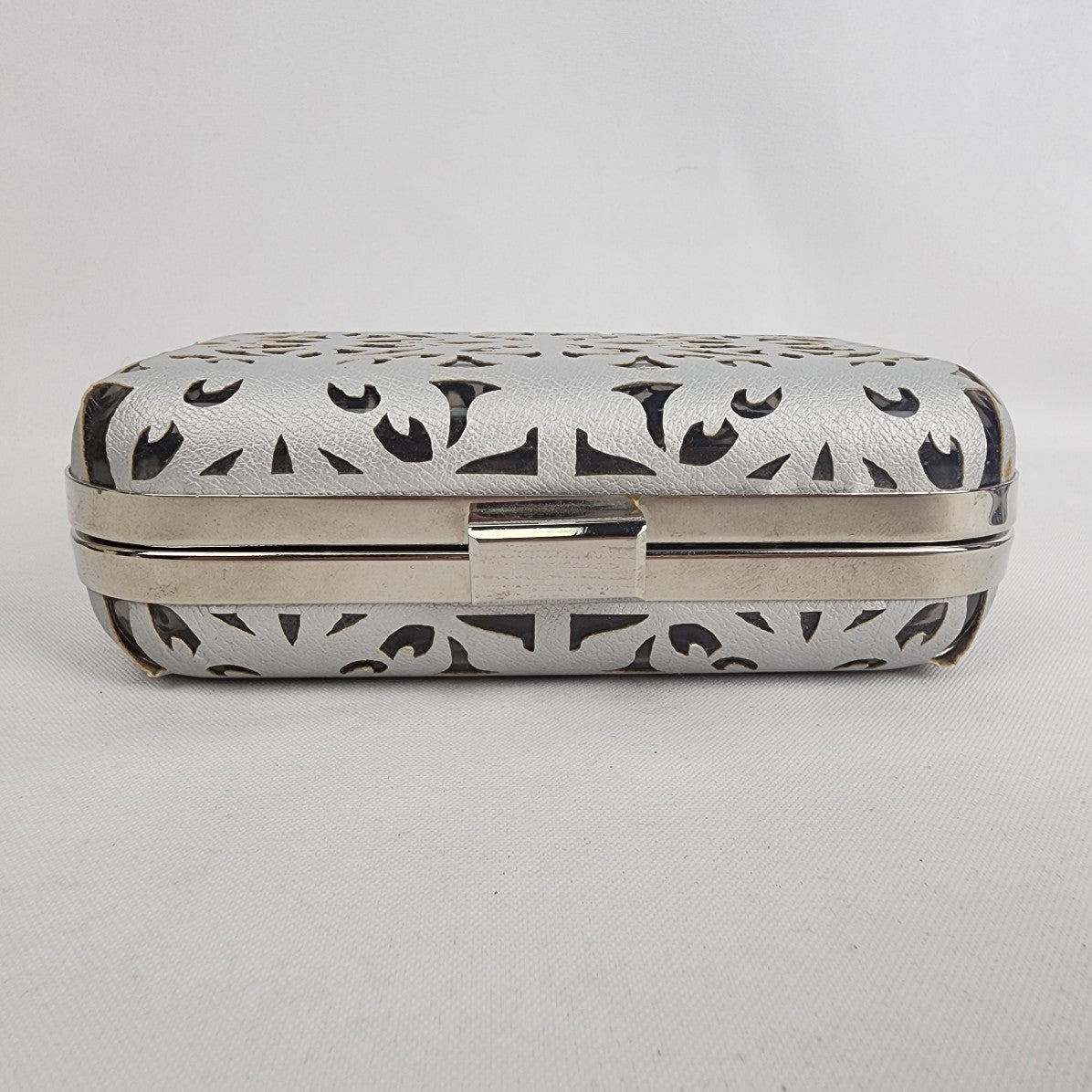 Silver Laser Cut Clutch Purse