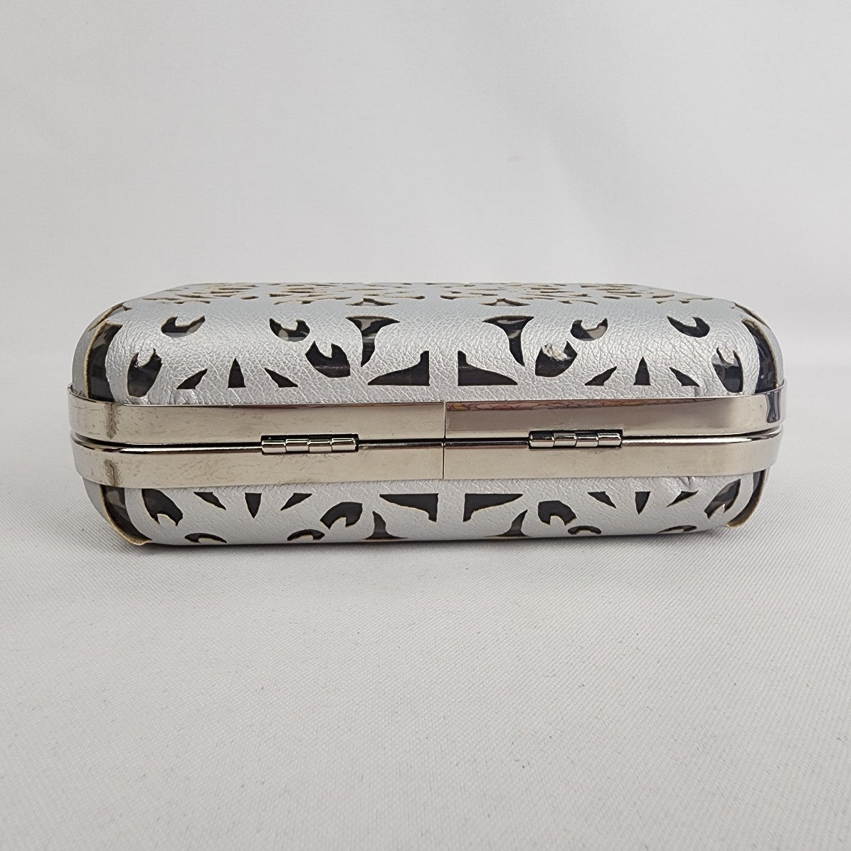 Silver Laser Cut Clutch Purse