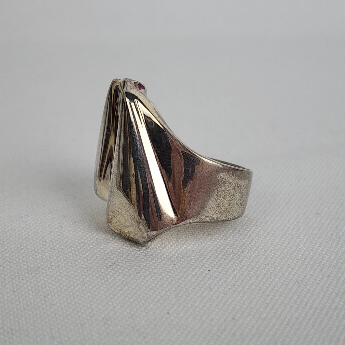 925 Silver Sculptural Ring Size 6