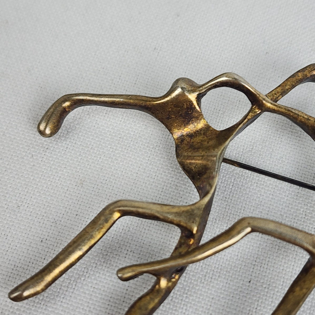 Vintage Gold Tone Modernist Dancers Brooch