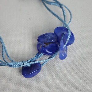 Blue Glass Beaded Pendant Necklace