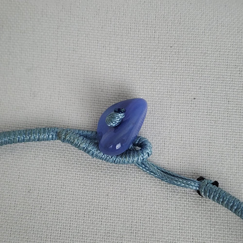 Blue Glass Beaded Pendant Necklace