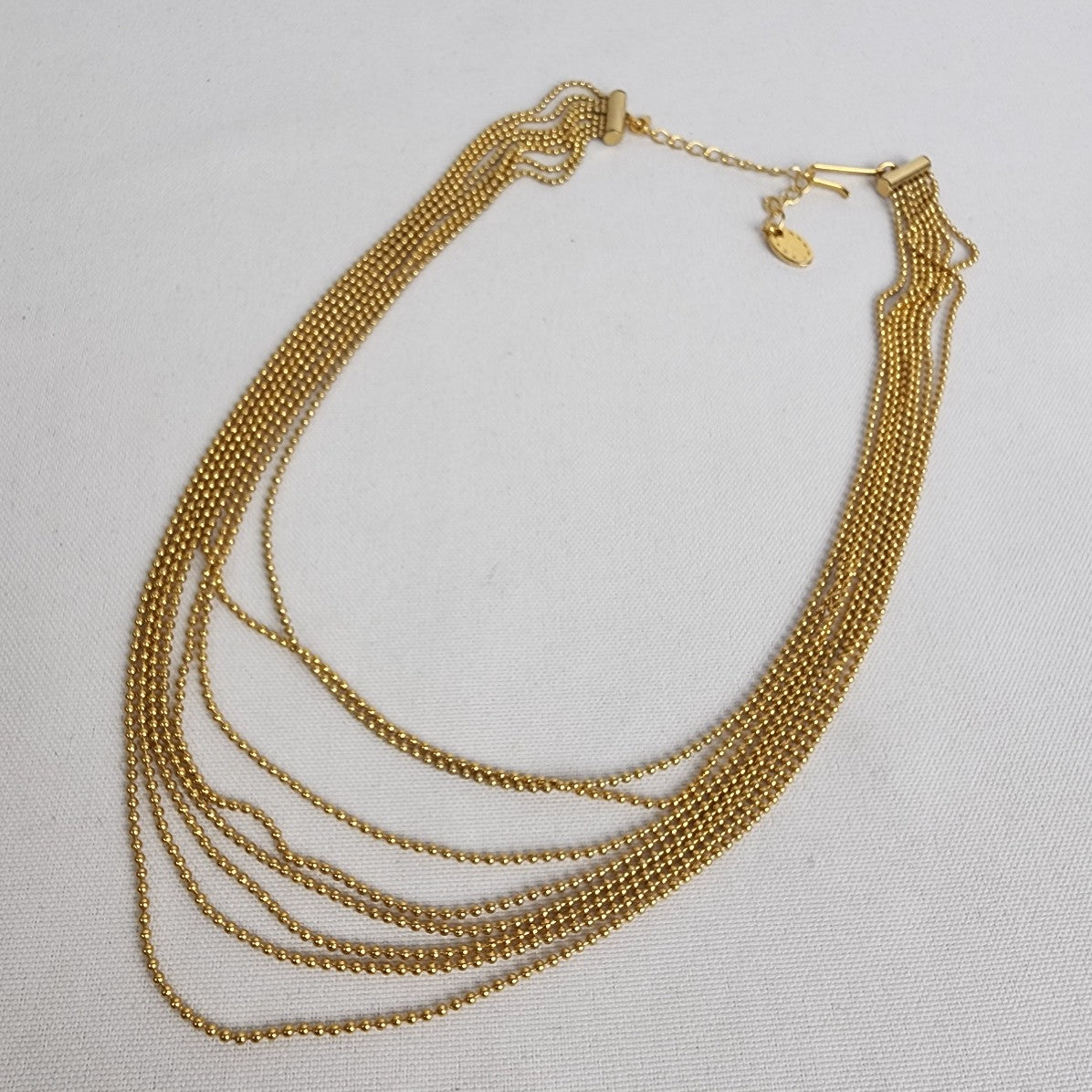 Vintage Avon Gold Tone Ball Chain Layered Necklace