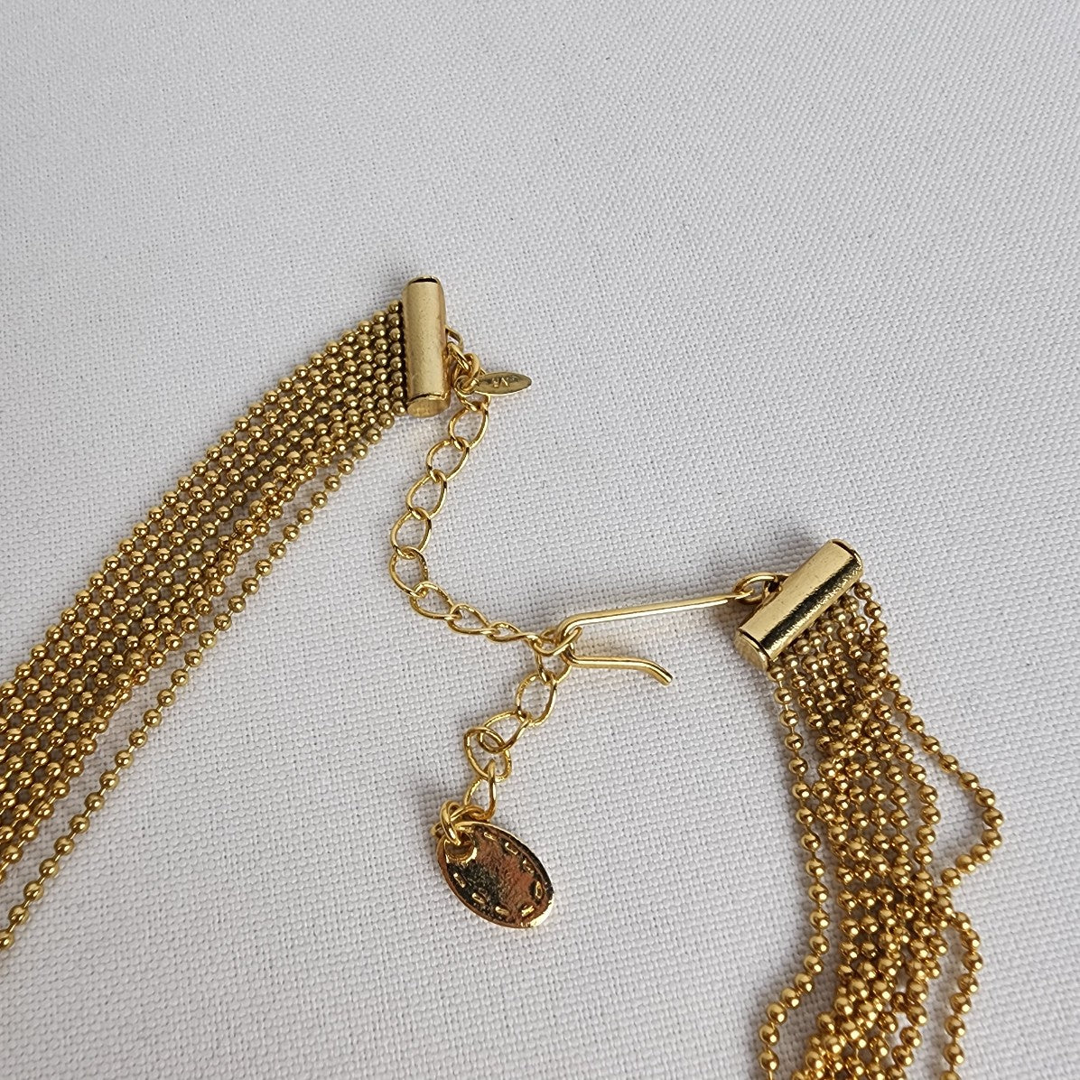 Vintage Avon Gold Tone Ball Chain Layered Necklace