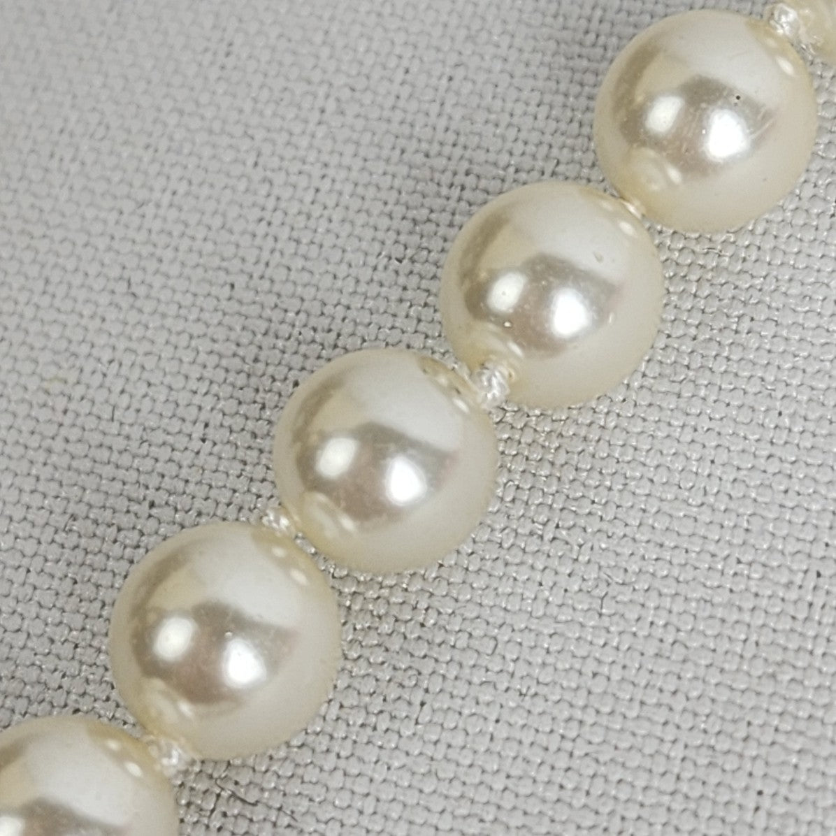 Vintage Faux Pearl Crystal Pendant Necklace