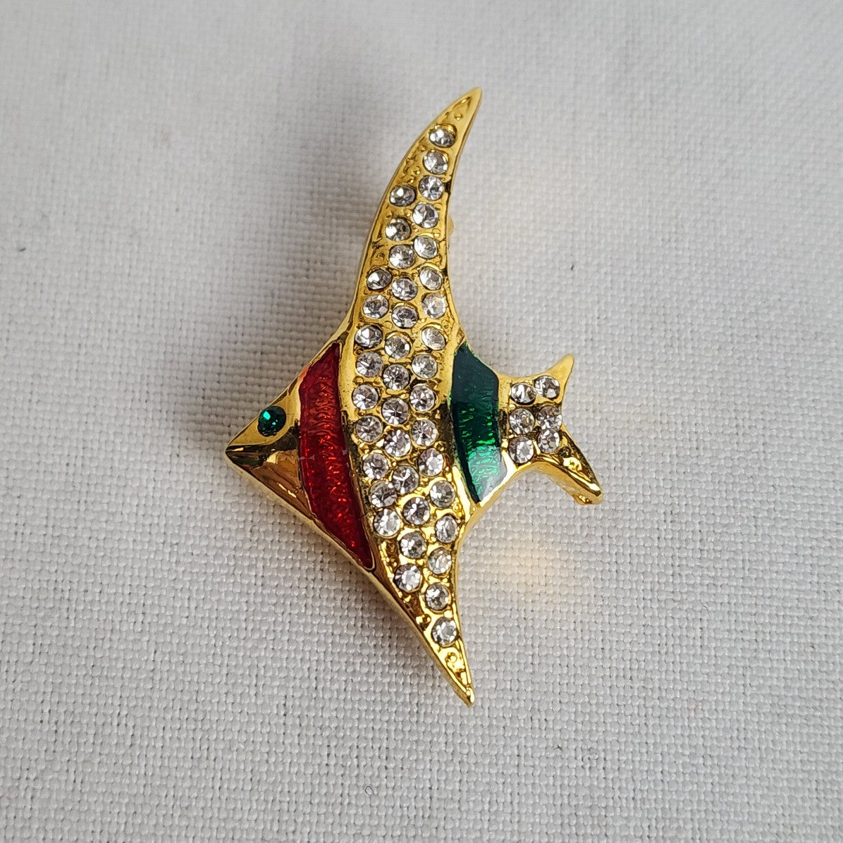 Vintage Gold Tone Tropical Fish Brooch