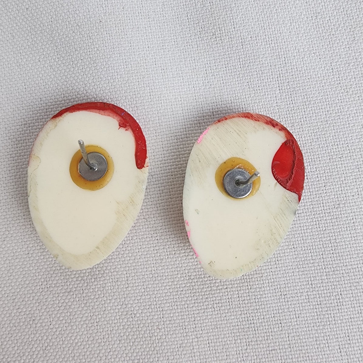 Vintage Ceramic Clown Face Earrings