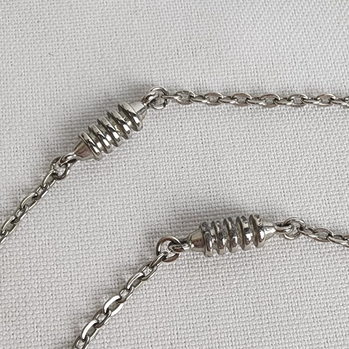 Vintage Silver Tone Long Chain Necklace