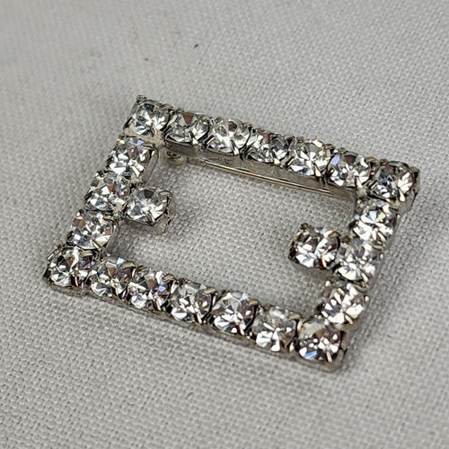Vintage Silver Tone Square Brooch