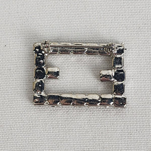 Vintage Silver Tone Square Brooch