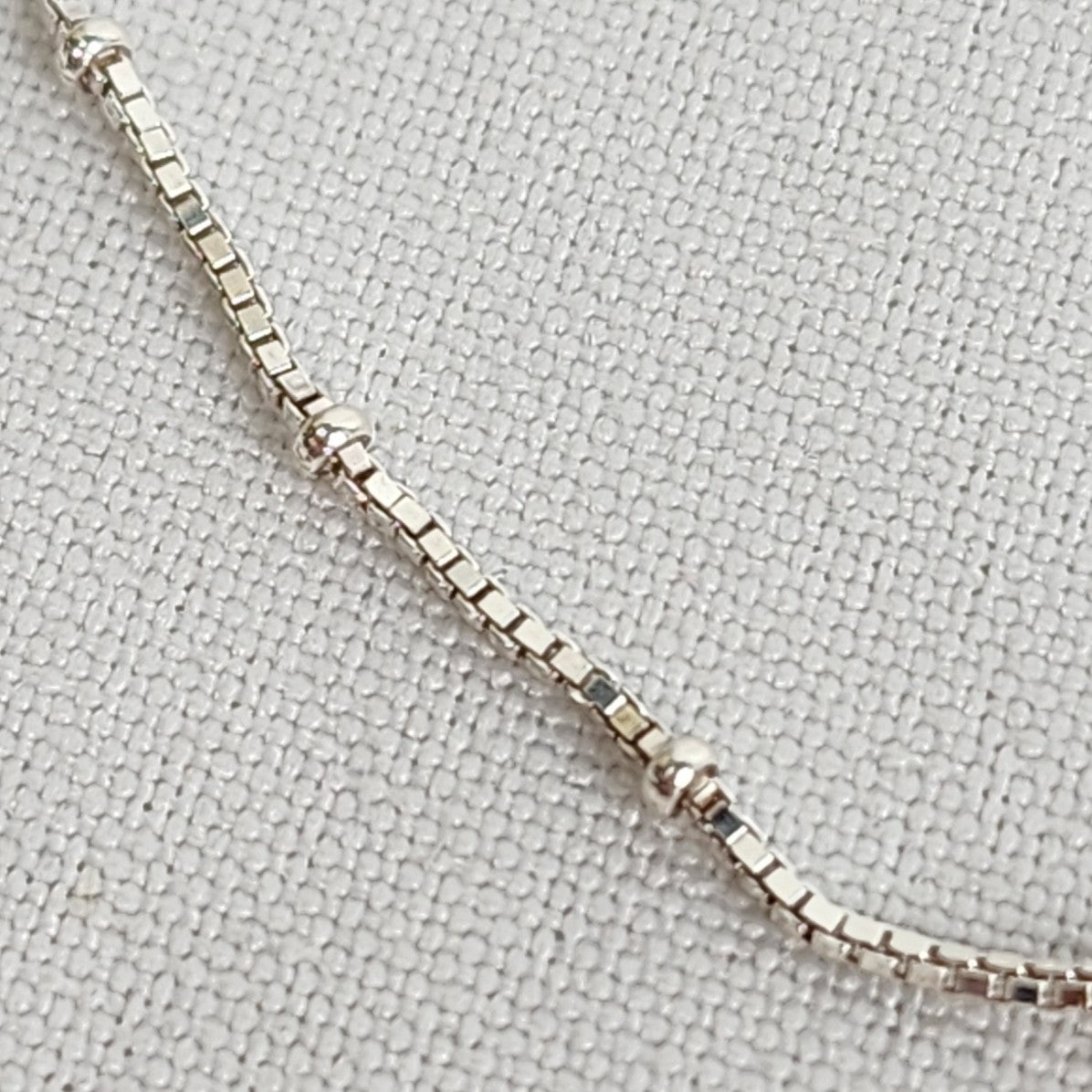 Italy 925 Sterling Silver Box Chain Anklet