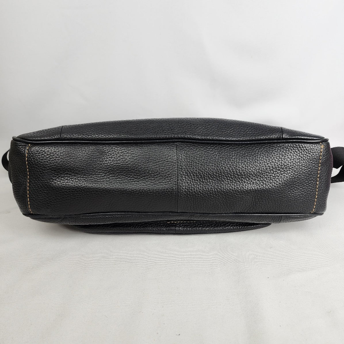 Fossil Black Leather Computer Messenger Bag