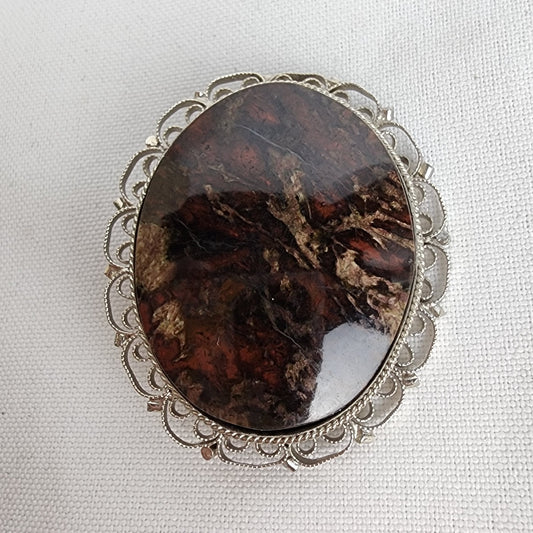 Vintage Natural Stone Cameo Brooch