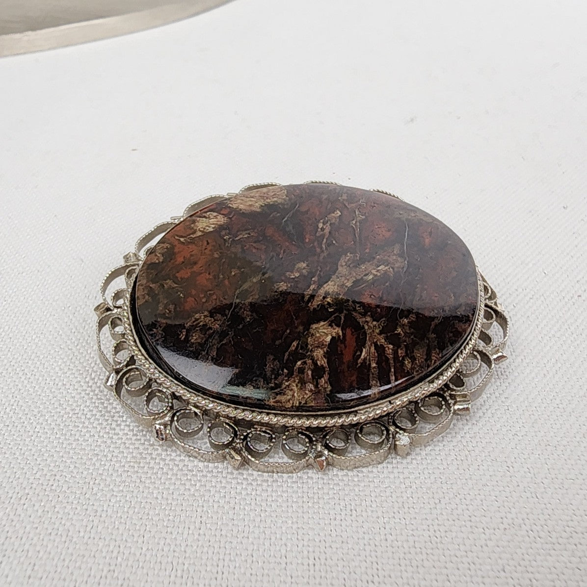 Vintage Natural Stone Cameo Brooch