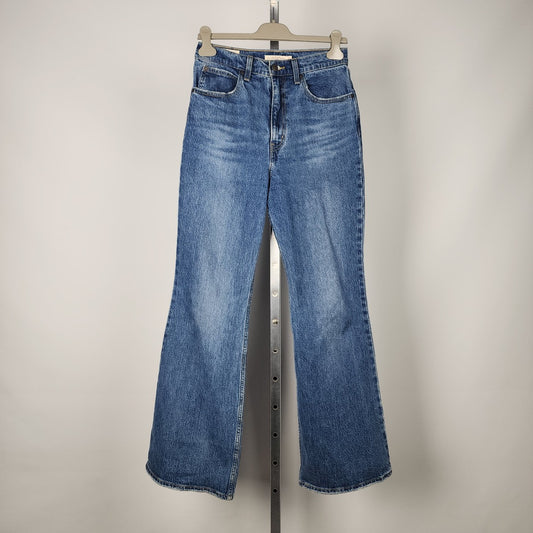 Levi's 70s High Flare Distressed High Rise Wide Leg Denim Jeans Size 27W-32L