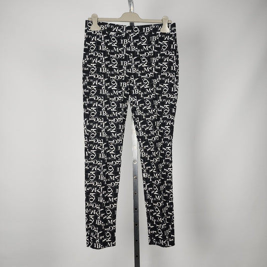 Joseph Ribkoff Black & White Cotton Printed Pants Size 10