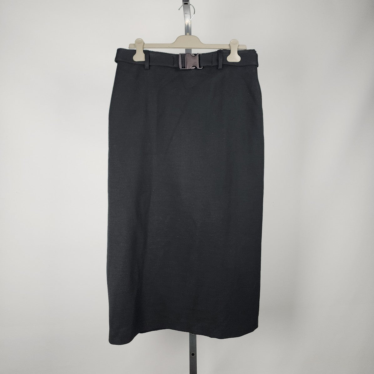 Vintage Steilmann Black Belted Knit Maxi Skirt Size L