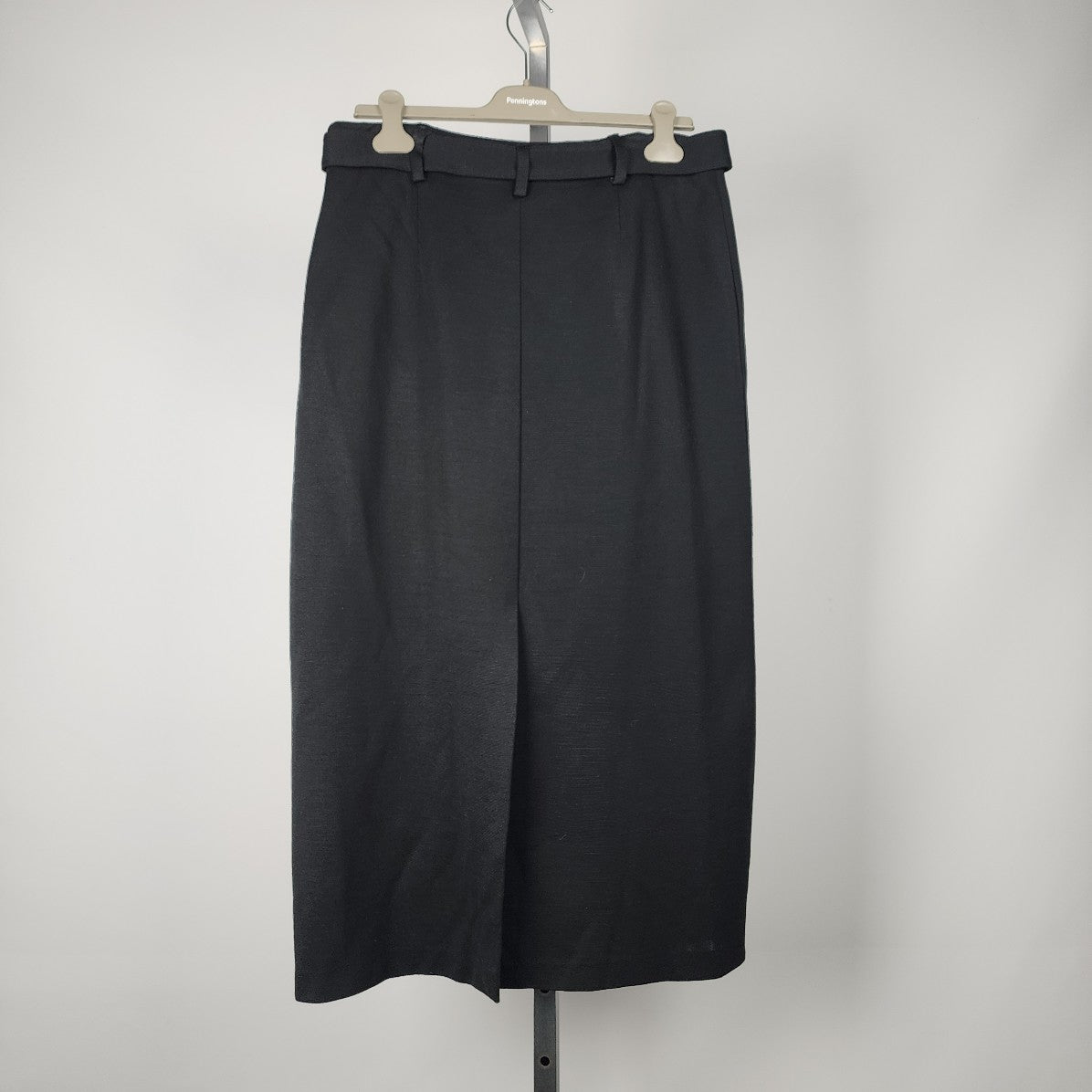 Vintage Steilmann Black Belted Knit Maxi Skirt Size L