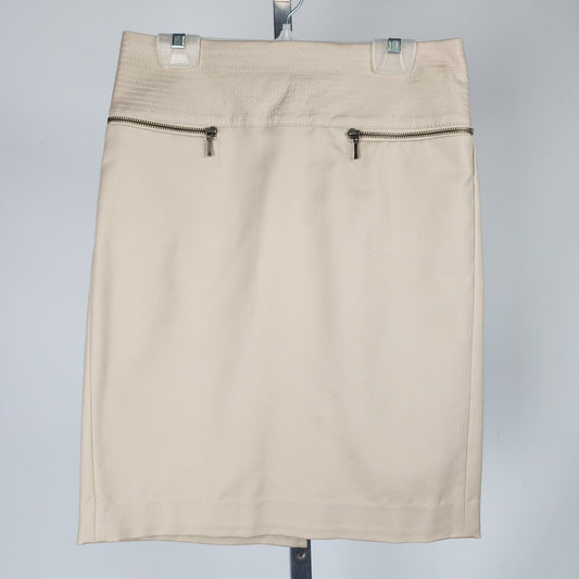 Willi Smith Cream Zipper Detail Skirt Size 2