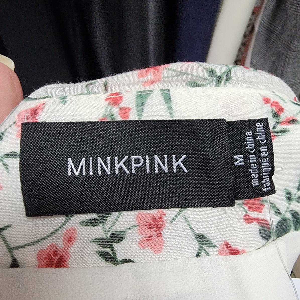 Mink pink Cream Flower Red & Green Mini Skirt Size M