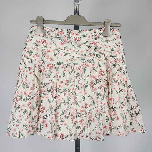 Mink pink Cream Flower Red & Green Mini Skirt Size M