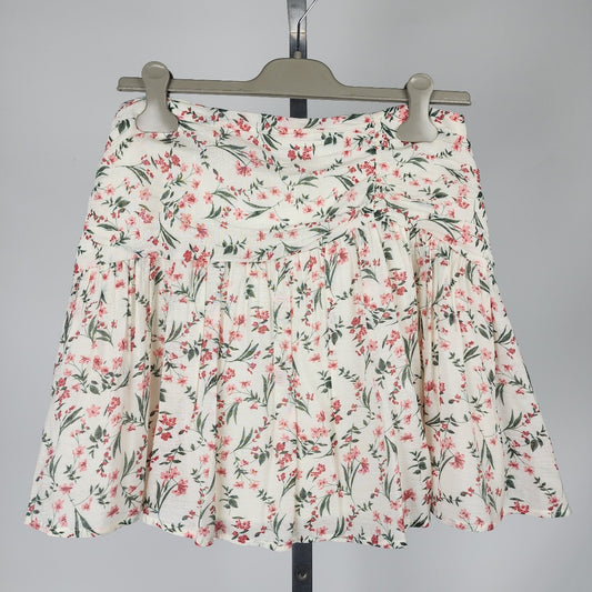 Mink pink Cream Flower Red & Green Mini Skirt Size M