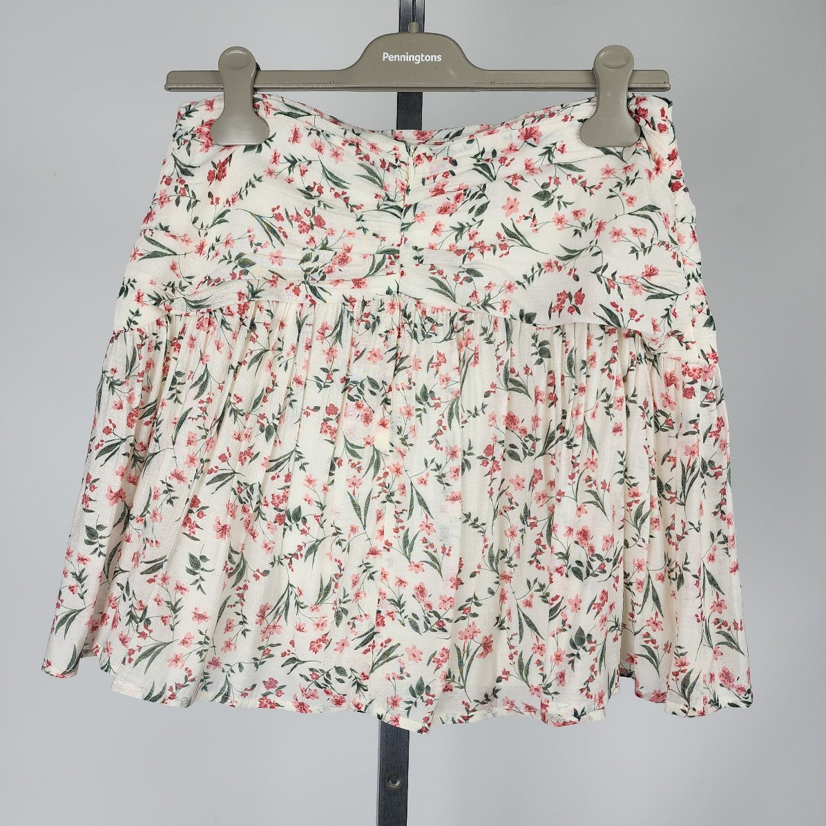 Mink pink Cream Flower Red & Green Mini Skirt Size M