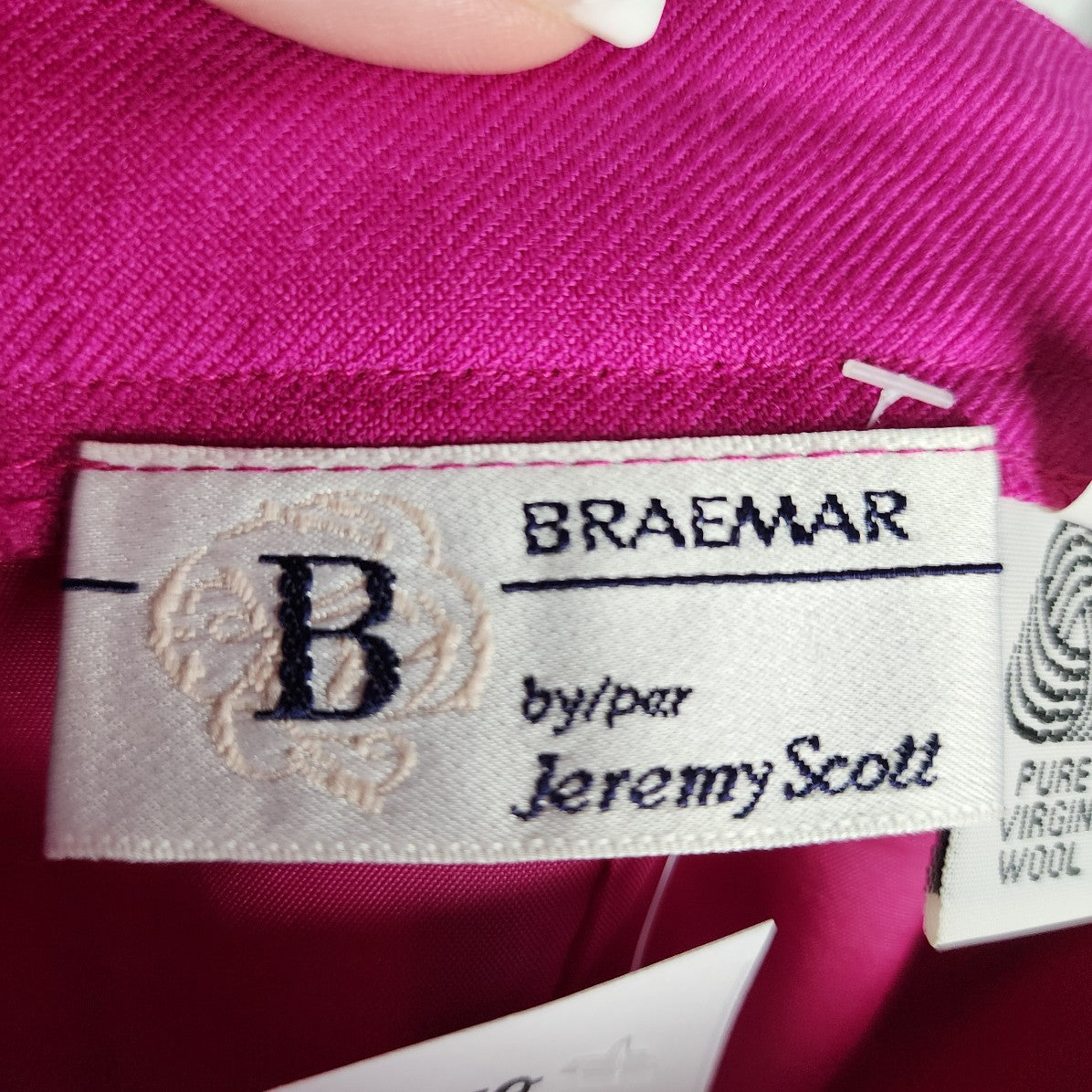 Vintage Braemar by Jeremy Scott Pink Wool Pencil Skirt Size 6