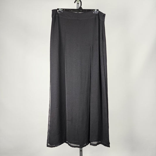 Frank Lyman Black Chiffon Overlay Palazzo Pants Size 14