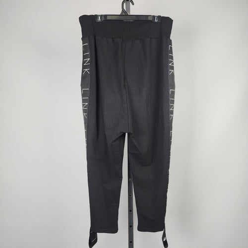Link Black Cotton Spell Out Sweat Pants Size L