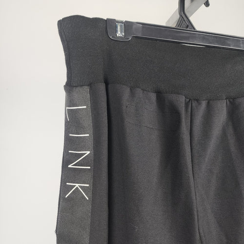 Link Black Cotton Spell Out Sweat Pants Size L