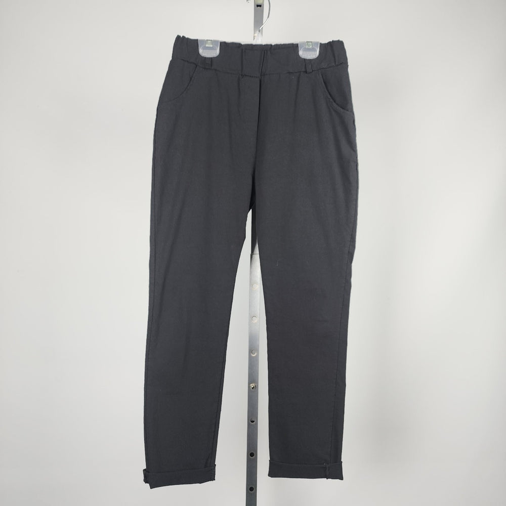 Bella Amore Made In Italy Black Straight Leg Cropped Pants Size S/M
