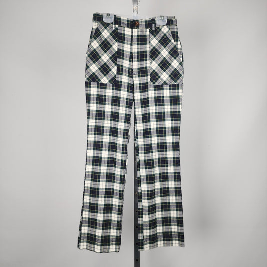 Urban Outfitters Green Plaid Tartan Cropped Pants Size 2