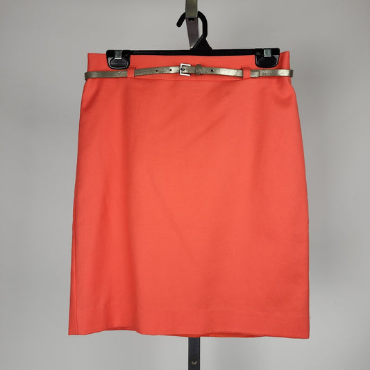 Van Heusen Coral Cotton Belted Skirt Size 2