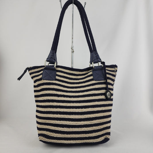 The Sac Blue & White Crochet Tote Purse